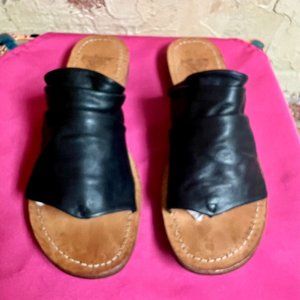 John Fluevog Rivers Amazon Sandals, Black, Size 11.